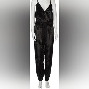 Milly Black Velvet Jumpsuit Size 10